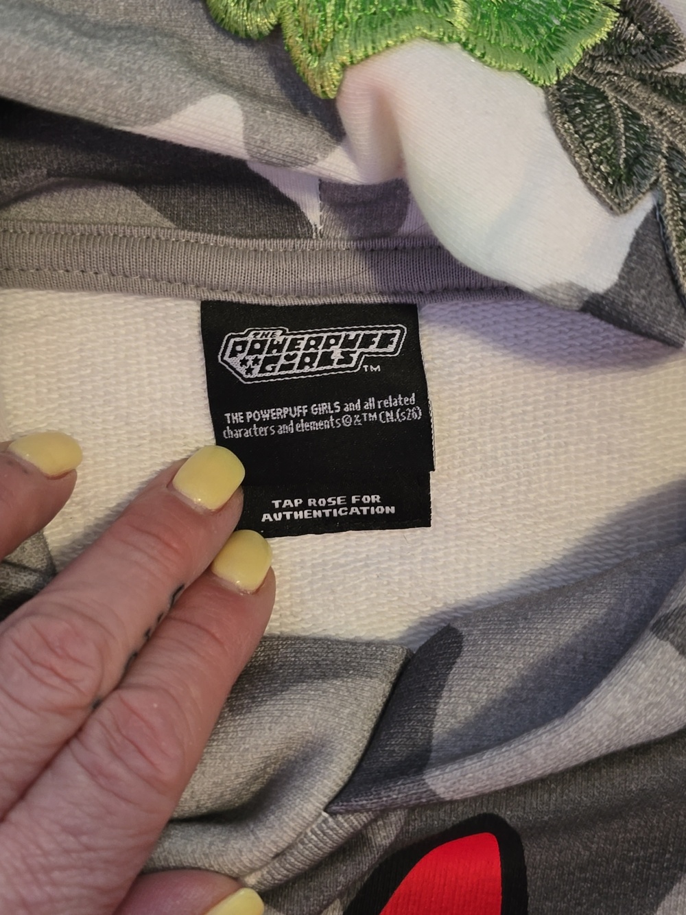 Powerpuff Girls Gray Camo Hi Hoodie with Green Applique Hood - Picture 3 of 6